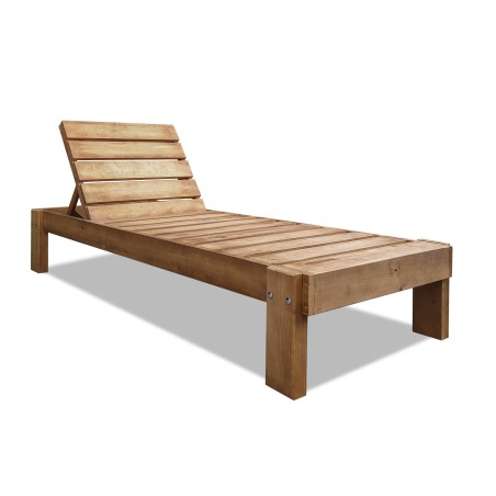 Chaise longue en bois Kenya sans matelas